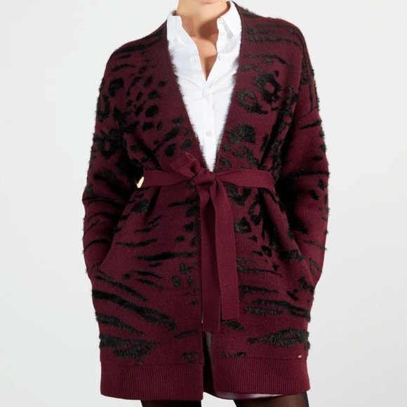Ted Baker Sweaters - Ted Baker Safrohn Jacquard Long Cardigan